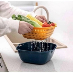 Bộ rổ 6 món kèm chậu rửa chất liệu nhựa cao cấp, đựng đồ đa năng