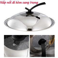 Nồi lẩu xoay Inox 304 tiện dụng, dung tích lớn + nắp đi kèm sang trọng