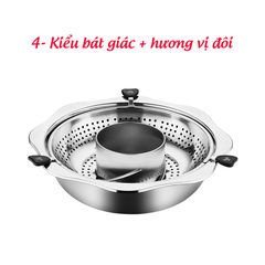 Nồi lẩu xoay Inox 304 tiện dụng, dung tích lớn + nắp đi kèm sang trọng