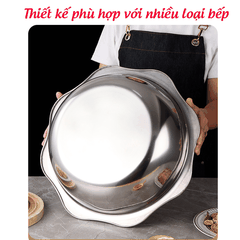 Nồi lẩu xoay Inox 304 tiện dụng, dung tích lớn + nắp đi kèm sang trọng