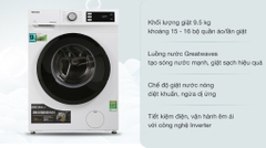 Máy giặt cửa ngang Toshiba 9,5kg trắng TW-BK105S2V(WS)