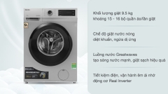 Máy giặt cửa ngang Toshiba 9,5kg xám TW-BK105S3V(SK)