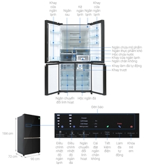Tủ lạnh Hitachi Inverter 569 lít R-WB640PGV1 GCK