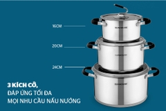 Bộ nồi inox 5 đáy SUNHOUSE SH891