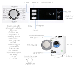 Máy giặt cửa ngang Toshiba 9,5kg trắng TW-BK105S2V(WS)