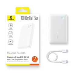 Pin Dự Phòng Baseus EnerFill FP11 10000mAh 15W (Dual-Port) - Sạc 2 Thiết Bị Cùng Lúc, Nhỏ Gọn, Chính Hãng