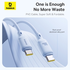 Cáp Sạc Nhanh Baseus Silky Series C to C 100W (480Mbps) - iPhone, Samsung, Laptop - PVC Bền Bỉ, Sạc Siêu Tốc