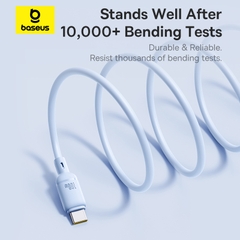 Cáp Sạc Nhanh Baseus Silky Series C to C 100W (480Mbps) - iPhone, Samsung, Laptop - PVC Bền Bỉ, Sạc Siêu Tốc