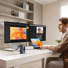 OS-Baseus Spacemate Series 10-in-1 (MAC) Docking Station Space Grey USB-C to 1*HDMI 4K@60Hz+1*HDMI 4K@30Hz+2*USB-A (5Gbps)+1*USB-C (5Gbps)+1*RJ45+2*USB-A (480Mbps)+1*USB-C (PD)+1*3.5mm Audio