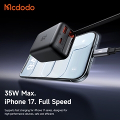 Củ Sạc Nhanh MCDODO FreeGo Series CH-129 35W (1*Type-C + 1*USB-A port + 65cm Type-C built-in cable)