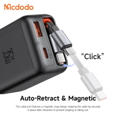 Củ Sạc Nhanh MCDODO FreeGo Series CH-129 35W (1*Type-C + 1*USB-A port + 65cm Type-C built-in cable)