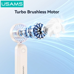 Quạt Cầm Tay USAMS ZB352 3W (Intelligent Digital Display, 1200mAh, 5-gear of Wind, 105° Foldable, 10398RPM)