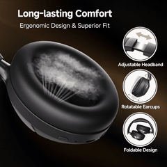 Tai Nghe Chụp Tai Không Dây QCY H3 Pro (Bluetooth v5.4, 55H, 50dB ANC, Hi-Res Audio & LDAC, Custom App & Dual Connectivity, Crystal Clear Calls, 6-Mic ENC Calls)