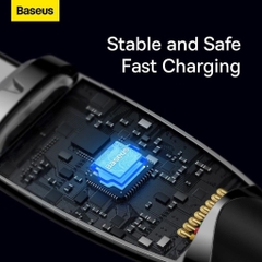 Cáp sạc Baseus 100W Glimmer Series truyền dữ liệu có LED Type C ra Type C