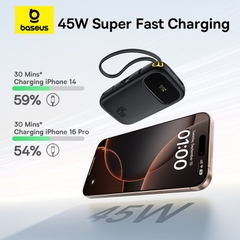 Pin Dự Phòng Baseus EnerFill FC31 QPow 3 10000mAh/20000mAh 45W (Digital Display, with Built-in USB-C + iP Cable)