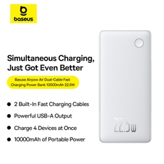 Pin Dự Phòng Baseus Airpow Lite Power Bank sạc nhanh 22.5W 10000mAh tích hợp 2 cáp sạc