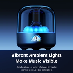 Loa Di Động Pha Lê Bluetooth ROCK Doraemon S58 (Bluetooth v5.3, ≥2H, with Vibrant Ambient Lights, 52mm Full-Range Speaker, Hi-Fi Audio, Crystal Clear Glass, 800mAh, Multiple Playback Modes, HFP, HSP, A2DP, AVRCP)