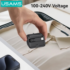 Củ sạc tích hợp cáp sạc dây rút USAMS CC243 30W GaN Charger With Type-C Retractable Cable - YC Series (US)Type-C Port + 80CM Type-C Retractable cable