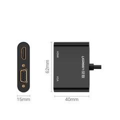 UGREEN Mini DP to HDMI + VGA Converter 1080p MD108 10439