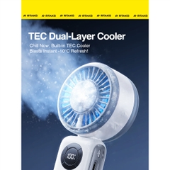 Quạt Cầm Tay Sò Lạnh RTAKO T50 High Speed 5W (15H, 3600mAh, Crisp LCD Display, 5-speed adjustments)