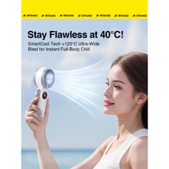 Quạt Cầm Tay Sò Lạnh RTAKO T50 High Speed 5W (15H, 3600mAh, Crisp LCD Display, 5-speed adjustments)