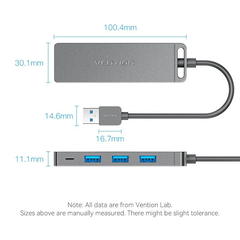 Hub Mở Rộng Kết Nối Đa Năng VENTION CHL (USB3.0 to USB3.0*4, with Power Supply) 0.15M