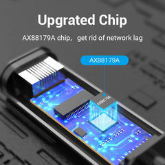 Bộ chuyển đổi USB-C to Gigabit Ethernet Vention CFNHB (1Gbps, Aluminum Alloy Type)