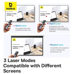 Bút Trình Chiếu Thông Minh Baseus Orange Dot AI Voice (AI-Powered Voice-to-Text, Dual-Laser, 4G & Bluetooth Connection, 100m Laser Distance)