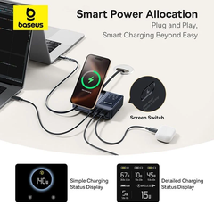 Baseus NOMOS 5-in-1 Desktop Charger 3C+U 140W US Qi2 Wireless