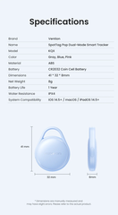 Tag Định Vị Vention KQX Tương Thích Apple Find My & Android, Pin >1 Năm