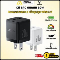 Củ Sạc Nhanh Baseus Palm C+U 20W (For iPhone/iPad/Samsung/Google Pixel)