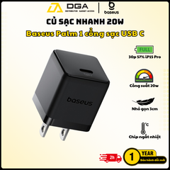 Củ Sạc Nhanh Baseus Palm C+U 20W (For iPhone/iPad/Samsung/Google Pixel)