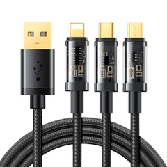 Cáp sạc Joyroom S-1T3015A5 3.5A 3-in-1 Data Cable  1.2m-Black