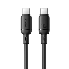 Cáp Sạc Nhanh Baseus Silky Series C to C 100W (480Mbps) - iPhone, Samsung, Laptop - PVC Bền Bỉ, Sạc Siêu Tốc