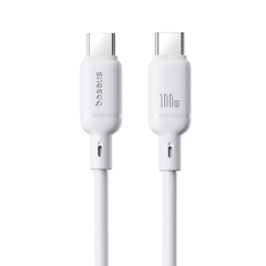 Cáp Sạc Nhanh Baseus Silky Series C to C 100W (480Mbps) - iPhone, Samsung, Laptop - PVC Bền Bỉ, Sạc Siêu Tốc