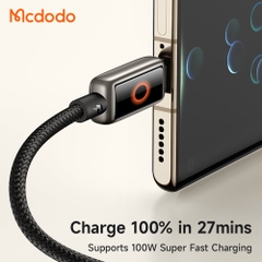 Cáp Tự Ngắt USB to Type-C MCDODO CA-665 6A (1.2m, Auto Power Off, with Breathing Light, 480Mbps)