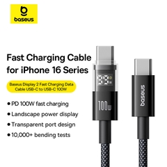 Cáp Sạc Nhanh 100W C to C Baseus Display 2 (Digital Display, 480Mbps)