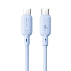Cáp Sạc Nhanh Baseus Silky Series C to C 100W (480Mbps) - iPhone, Samsung, Laptop - PVC Bền Bỉ, Sạc Siêu Tốc