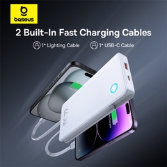Pin Dự Phòng Baseus Airpow Lite Power Bank sạc nhanh 22.5W 10000mAh tích hợp 2 cáp sạc