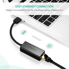 Cáp chuyển đổi UGREEN USB 2.0  ra LAN/RJ45 10/100Mbps Ethernet Adapter