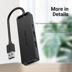 Hub Mở Rộng Kết Nối Đa Năng VENTION CHVBB (USB3.0 to USB3.0*3/TF/SD/Micro-B)