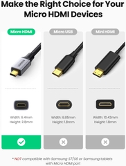 Đầu chuyển hình ảnh UGREEN Micro HDMI Male to HDMI Female Adapter Cable