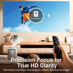Máy Chiếu Điện Tử RTAKO A8 (1080P, Auto-Focus Projector, SDR, Focus Adjustment, 5000 Lumen, 200±20 ANSI Brightness, 32-150 inches, Supports 2.4G/5GHz Dual-Band Wi-Fi)