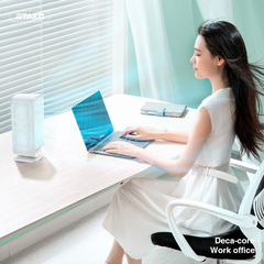 Quạt Tích Điện Để Bàn Mini RTAKO YW-DC04 (3600/7200mAh, Xoay 90°, 5-Gear, 24H)