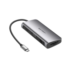 Hub chuyển đổi UGREEN USB-C to 2*USB3.0 + USB 2.0 + 2*HDMI +RJ45+ SD/TF +PD Converter 4K60Hz CM179 40873