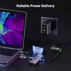 UGREEN USB-C to 2*USB3.0+HDMI+RJ45+SD&TF +PD port Converter CM512