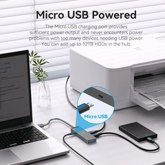 Hub Mở Rộng Kết Nối Đa Năng VENTION CHL (USB3.0 to USB3.0*4, with Power Supply) 0.15M