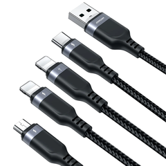 Cáp Sạc Đa Năng 4 in 1 Joyroom 1T4018A18 (3.5A, USB-A Sang 2xLightning / Type-C / Micro, Dài 1.2m)