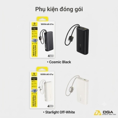 Pin Dự Phòng Baseus EnerFill FC41 10000mAh 67W (Digital Display, with Dual Built-in USB-C Cables, 1*Type-C + 1*USB-A port)