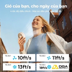 Quạt Để Bàn Cầm Tay Mini AECOOLY Chic 02 TE01 Pin 2000mAh Chạy Đến 11 Giờ 4 Tốc Độ Gió Siêu Mát Tiện Lợi
